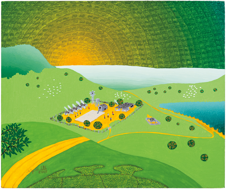 [Miguel Sampaio de Souza e Silva]Marília – SP, 1944<br><i>Amanhecer na Fazenda</i><br>Óleo sobre tela<br>50 × 60 cm<br>