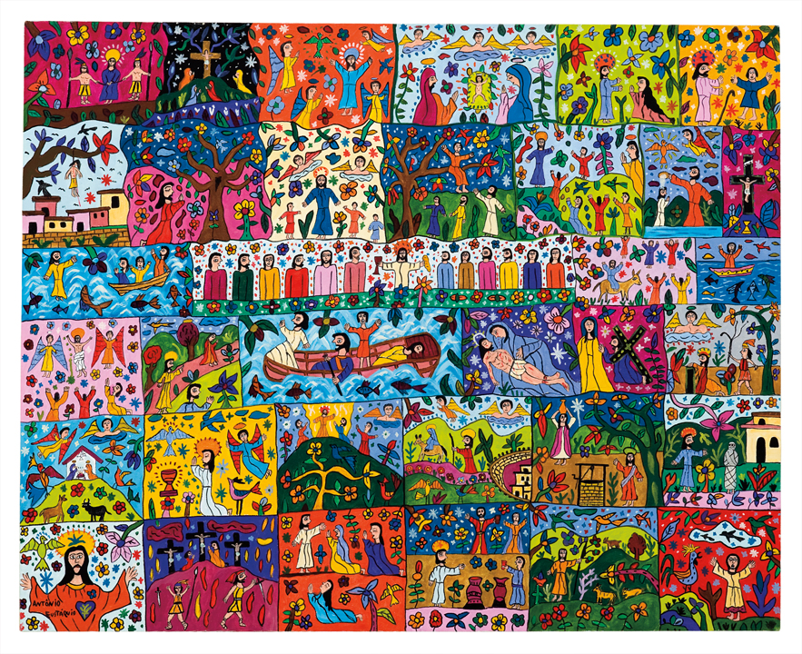 [Antônio Eustáquio Raul Soares] – MG, 1962<br><i> Minha Bíblia</i><br> Óleo sobre tela<br> 84,5 × 104 cm
