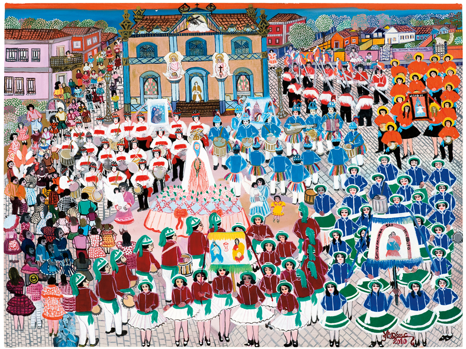 [Maria D’arc da Silva] Catalão – GO, 1961<br><i>Congada Nossa Senhora do Rosário</i><br>Óleo sobre tela<br>60 × 80 cm