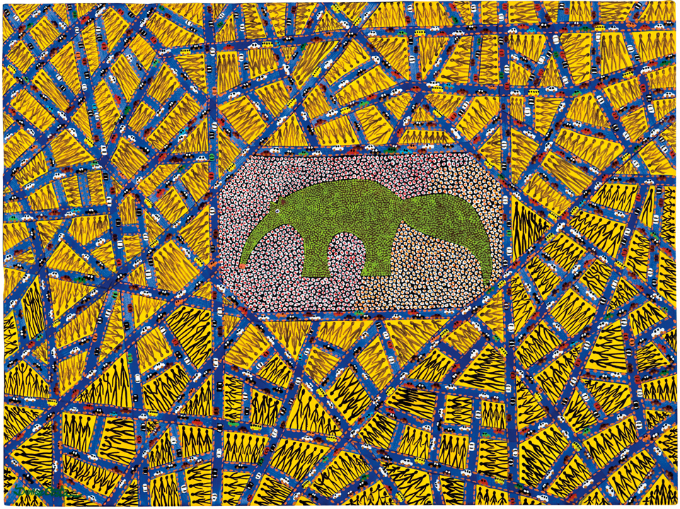 [Denise Maria Costa da Fonseca Gomes] João Pessoa – PB, 1964<br><i>Tamanduá em Conflito</i><br> Acrílica sobre tela<br> 60 × 80 cm