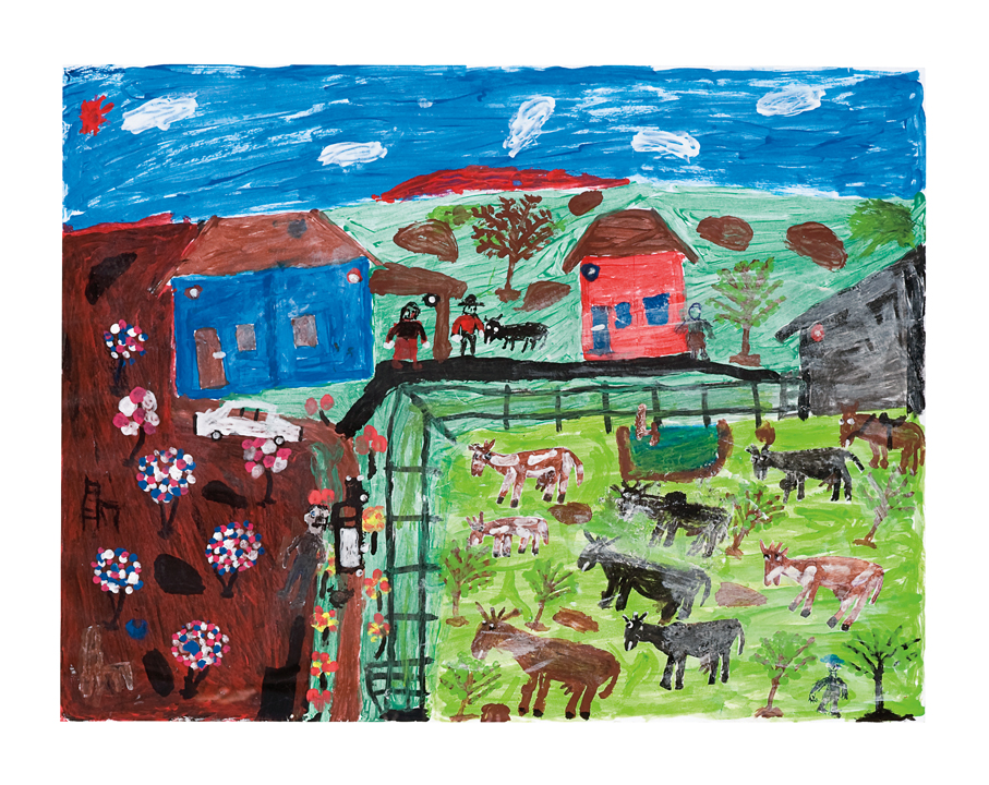 [Luiz Teodoro dos Santos] Mococa – SP, 1945<br><i>Fazenda São Luiz</i><br> Guache sobre papel<br> 59 × 74 cm