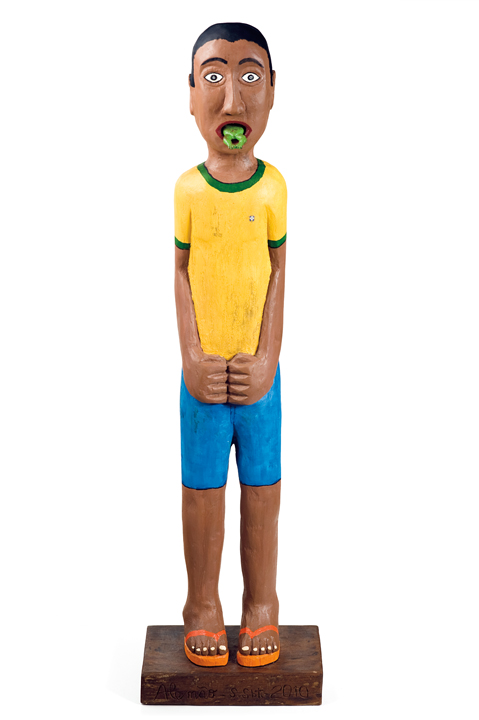 [Alencar Claret Duarte da Silva] Piracicaba – SP, 1959<br><i> O Engolidor de Sapo</i> Escultura em Madeira<br> 109 × 19 × 30 cm