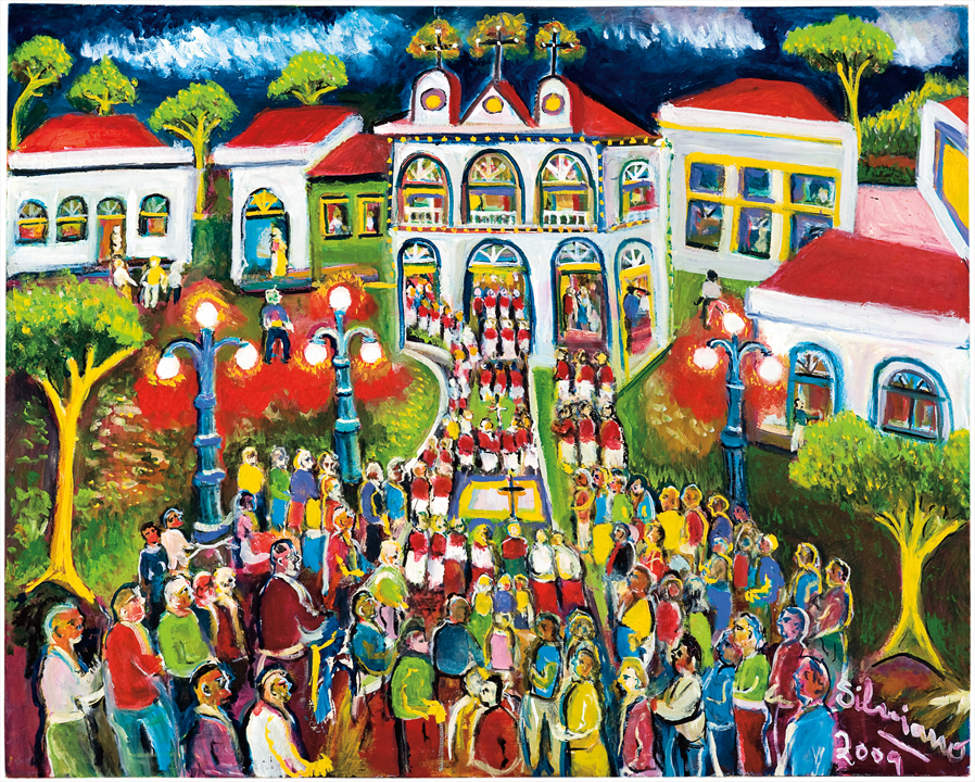 [Silviano José Cerqueira] Feira de Santana – BA, 1916<br><i>Missa Campal</i><br>Óleo sobre tela<br>80 × 100 cm