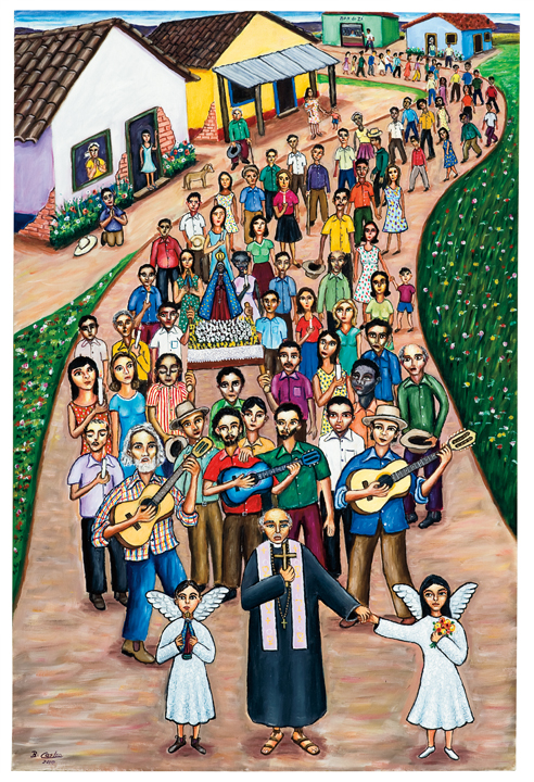 [José Carlos Lopes Blanco de Castro] Monte Alto – SP, 1957<br><i>Romaria</i><br>Óleo sobre tela<br>92 × 62 cm