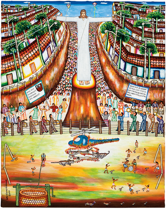 [Valdivino Augusto de Miranda] Itiquira – MT, 1965<br><i>O Acontecimento</i><br>Acrílica sobre tela<br> 76 × 61 cm