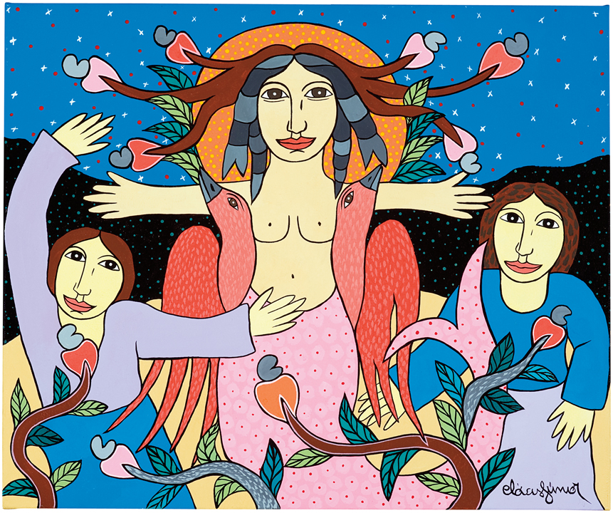 [Clovis Dias Junior] Guarabira – PB, 1965<br><i>A Sereia da Barra 2010</i><br>Acrílica sobre tela<br> 54 × 64 cm 