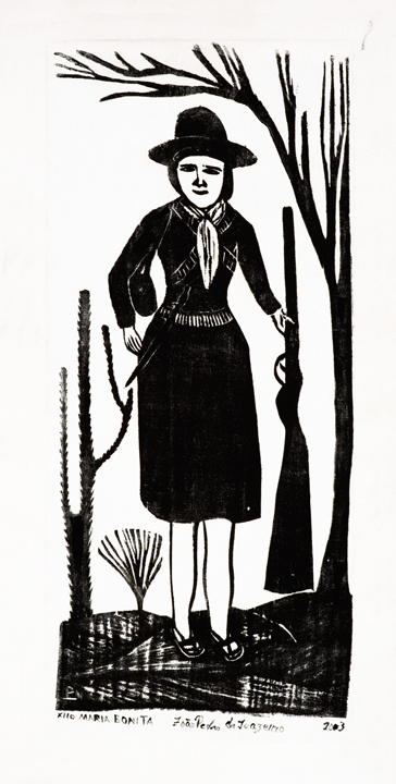 [João Pedro de Carvalho Neto] Ipaumirim – CE, 1964<br /><i>Maria Bonita</i><br />Xilogravura<br />80 × 40