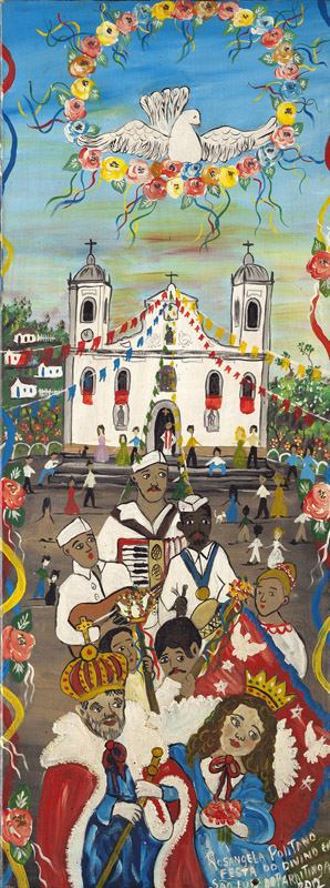 Rosângela Politano[Rosângela Politano Chaves, São José do Rio Preto, SP, 1965]Festa do Divino em São Luís. Acrílica sobre tela, 80×30 cm.