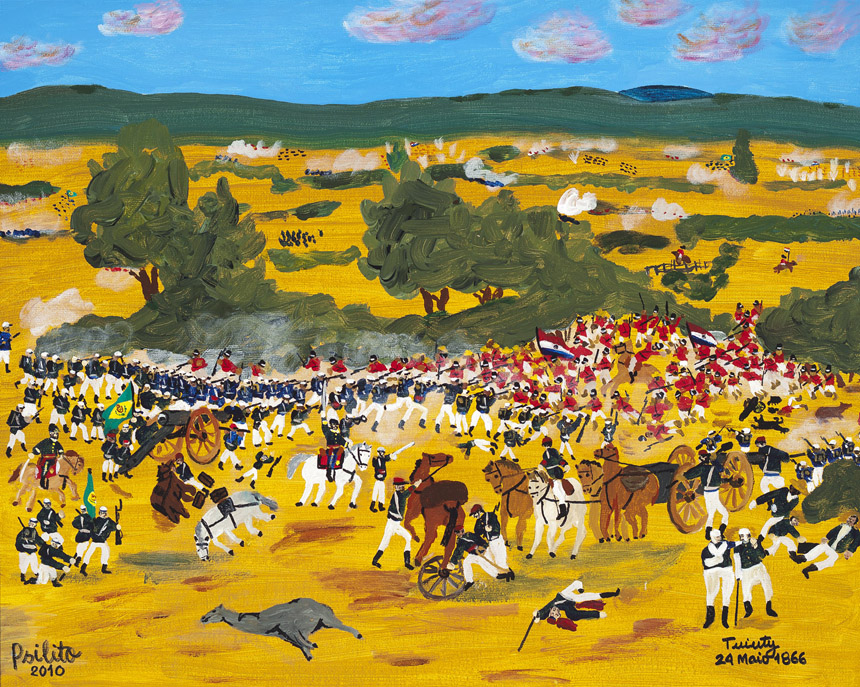 Psilito[Antonio Carlos Nascimento Pivatto, Porto Alegre, RS, 1937]Tuiuty – 24 Maio 1866. Acrílica sobre tela, 46,7×57 cm.
